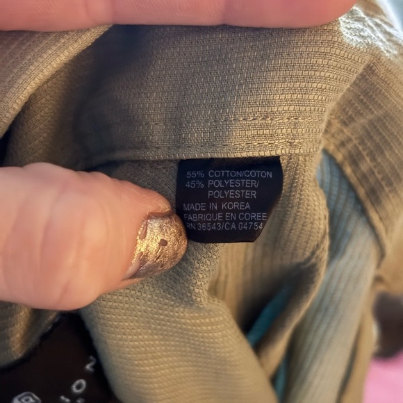 Kenneth Cole Reaction Olive Casual Button-Down Shirt - Picture 4 of 4